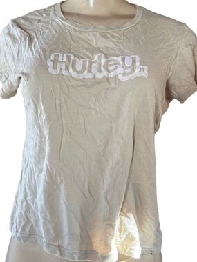 Vintage Hurley Women's Cream/WhiteShort Sleeve Tee.